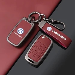 Fashion Zinc Alloy Leather Car Key Case Cover Shell for VW Volkswagen Polo Tiguan Passat B5 B6 B7 Golf 4 5 6 MK6 Jetta Lavida
