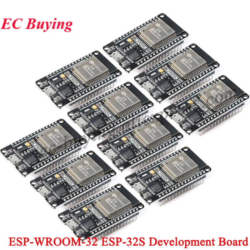 10Pcs/1pc ESP32-WROOM-32 ESP-32 ESP-32S Development Board Module WiFi Wireless Ble Dual Core CPU MCU PCB IOT For LuaNode NodeMcu