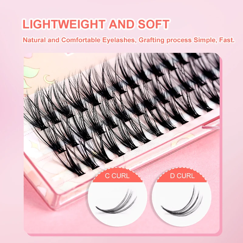 ANJOSIRMA C/D Curl Individual False 10D/20D/30D/40D Eyelash extension Pure Natural Style High quality D Curl Lashes