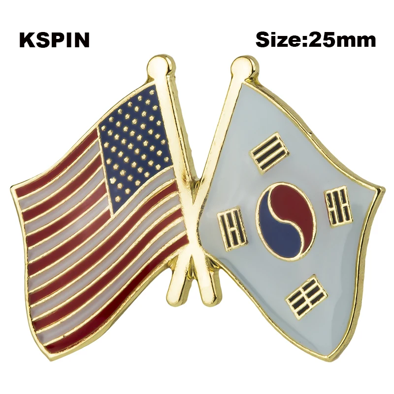 10pcs a lot U.S.A Friendship Flag Laple Pin Badge Brooch