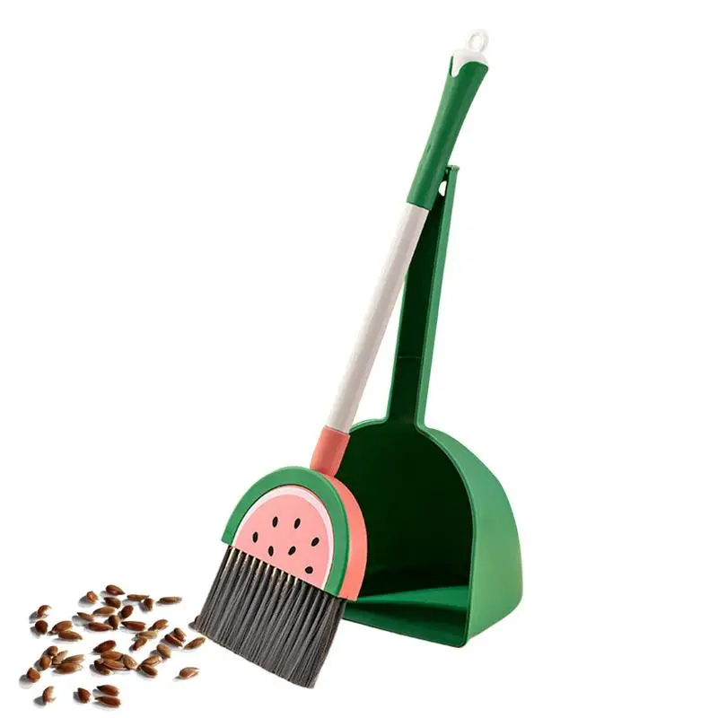 Kids Broom And Dustpan Set Fruit Design Cleaning Tool Little Housekeeping Helper Set House Cleaning Tools For Boys And Girls