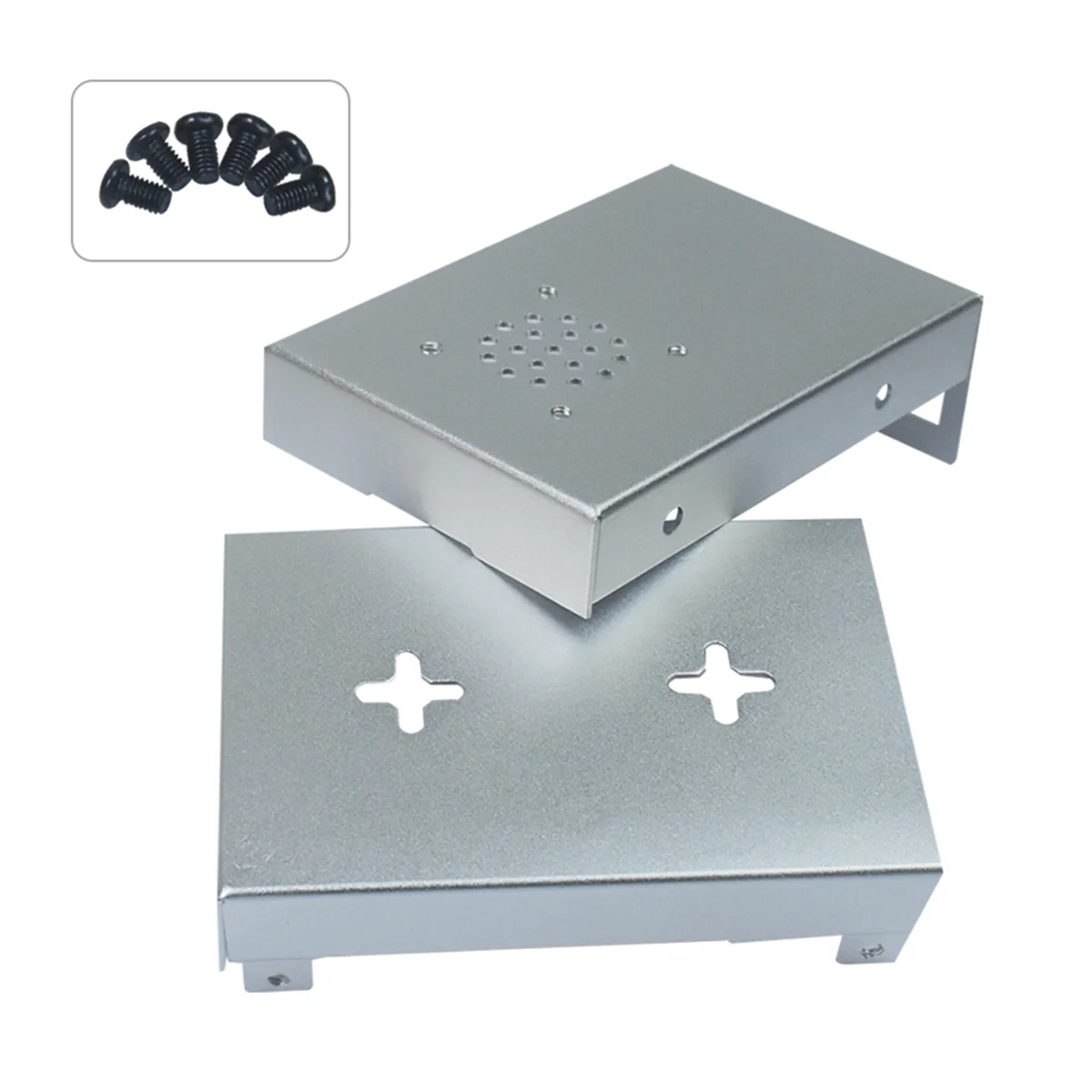 T07C-Für Raspberry Pi 4 Modell B Gehäuse CNC Aluminiumgehäuse Ultradünnes Metallgehäuse für Raspberry Pi 4 Modell B Gehäuse (Silber)