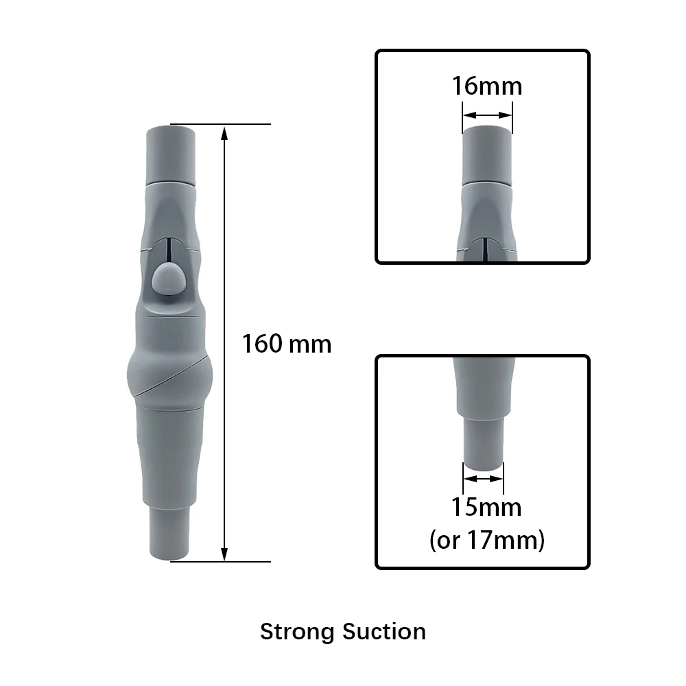 Dental Universal Saliva Swivel Sucker Suction Handle 17/15/11/8mm Connect Strong Weak Suction Autoclavable suction head tips