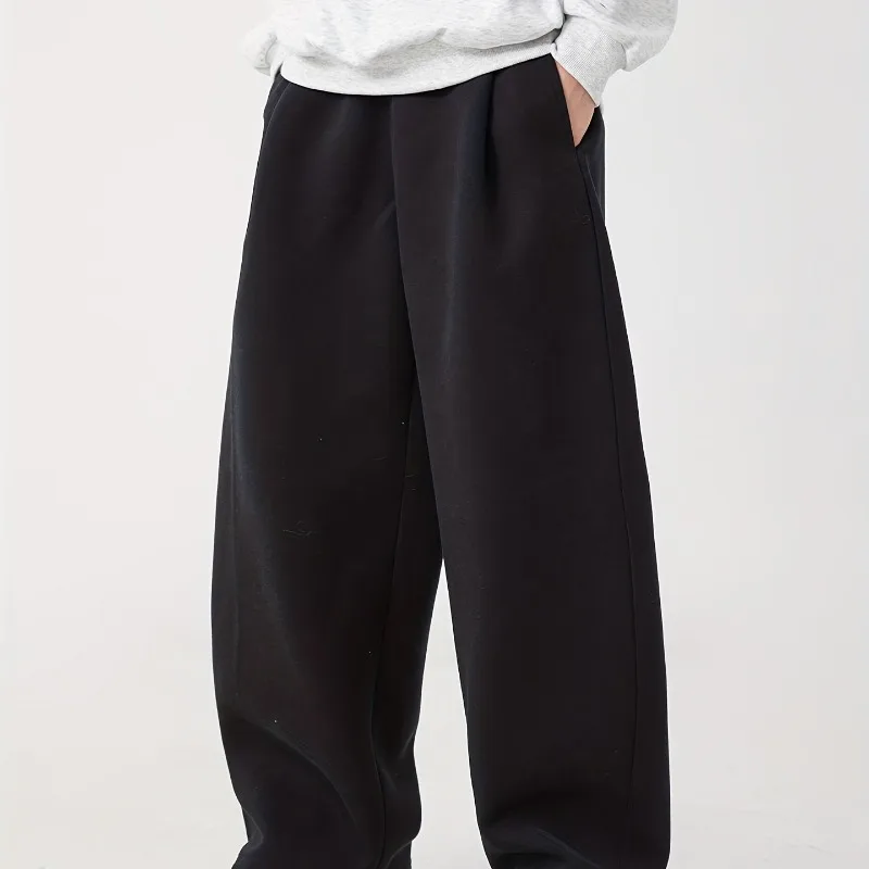 

Американская уличная мужская мода, базовые однотонные силуэты, осень и зима, новинка, повседневные спортивные штаны унисекс