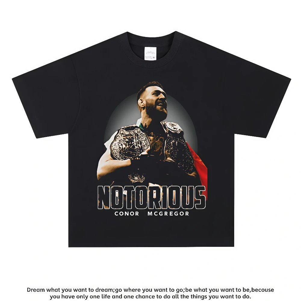 Conor McGregor Graphic T-Shirt Men's Cotton 2026 Breathable Moisture-Wicking Crew Neck Retro Trendy Casual Daily Wear Print Tee