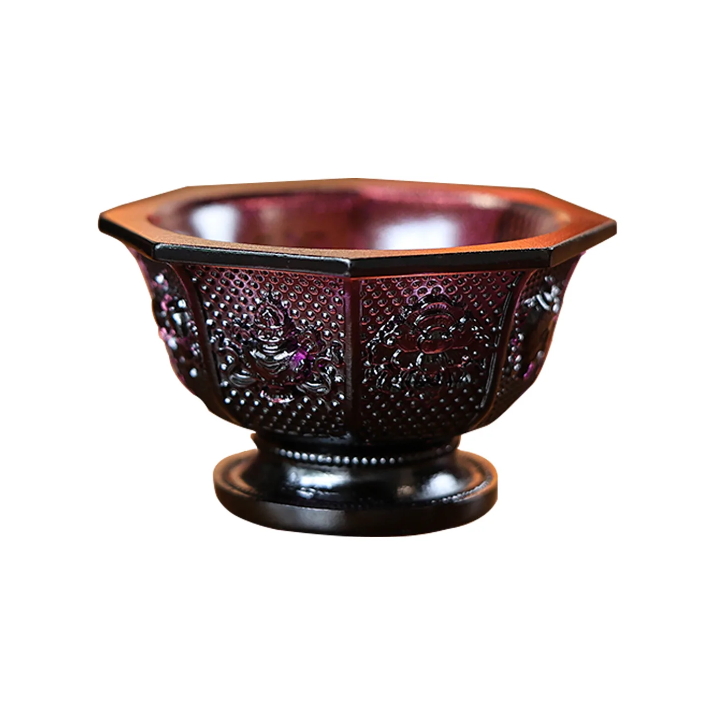 

CX cup eight auspicious bowl colorful cup real glass Buddhist hall display Buddhist utensils