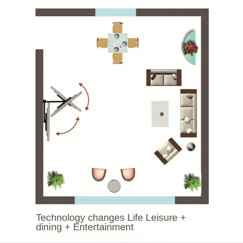 حامل تلفاز كهربائي 110 فولت-240 فولت متعدد الوظائف ذكي تلسكوبي دوار للتلفزيون على الحائط حامل رفيع للغاية مع جهاز تحكم عن بعد #4