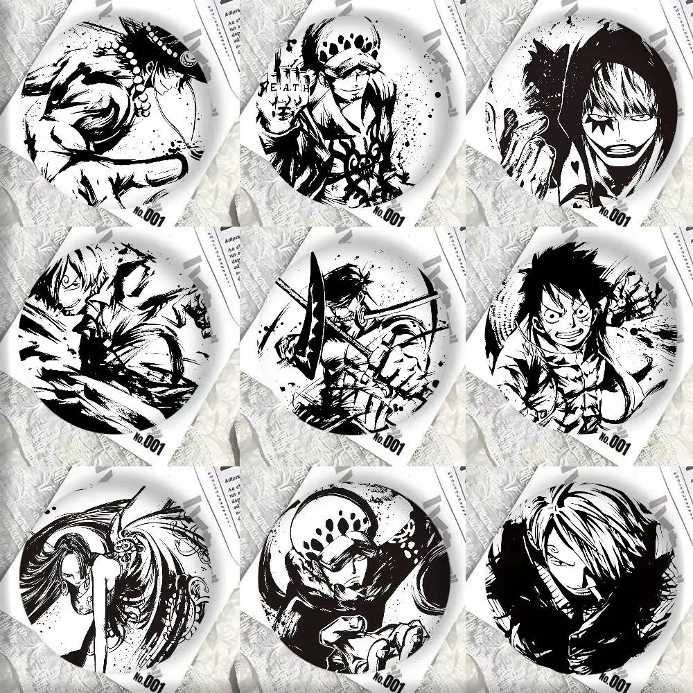 Ace Luffy Zoro Ink painting version of One Piece Badge Tinplate DIY Backpack Clothing Accessories Jewelry Pins