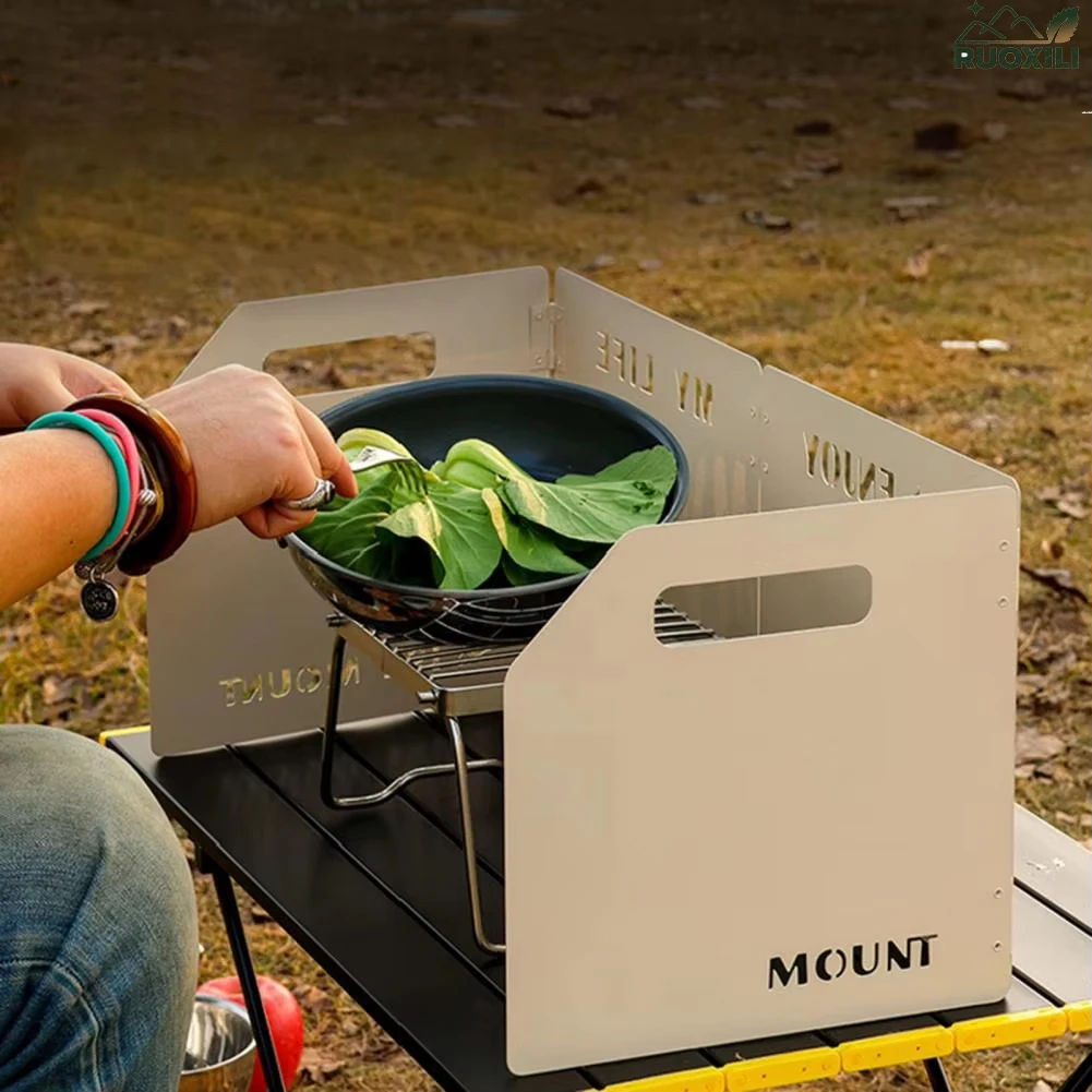 

Stove Windscreen - Folding Camping Stove Windshield for Outdoor,Picnic,Backpacking and Cooking Black,Camping Cookware