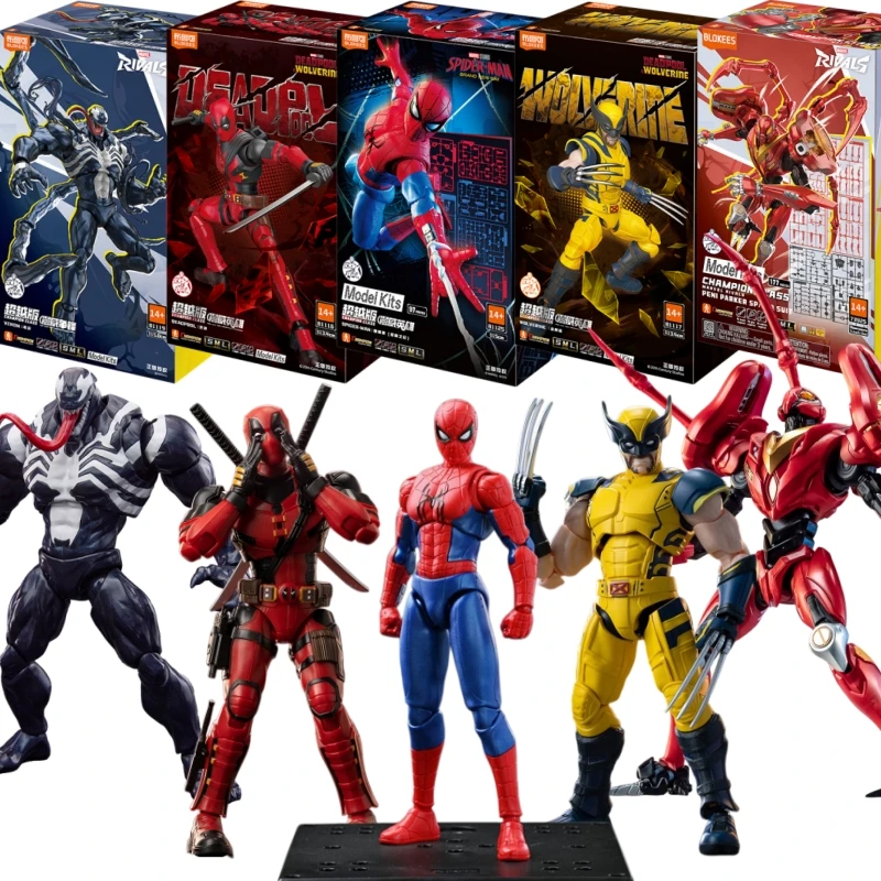 BLOKEES Original Spider-Man Brandneue Day Venom Peni Parker Marvel CHAMPION CLASS Version Actionfigur Zusammengebautes Modell Spielzeug Geschenk