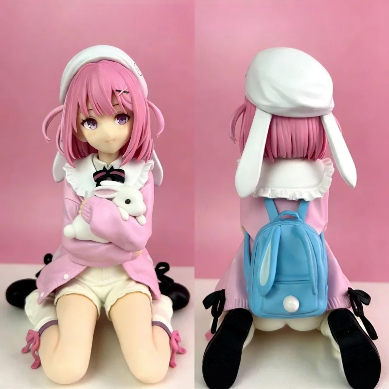 

16cm Rabbit Ear Pink Haired Young Girl Anime Figure Collectible Model Desktop Ornament Birthday Gift For Anime Fans