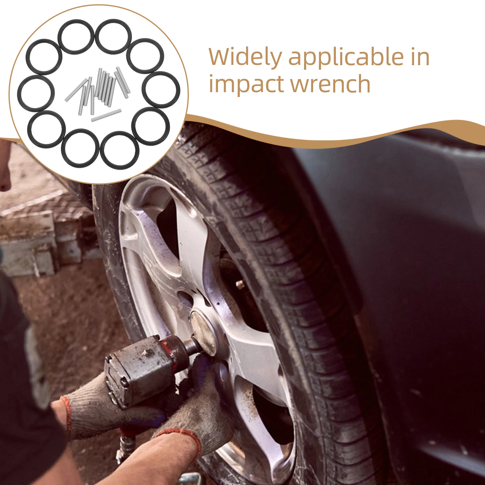 

10 Sets Rubber Impact Wrench 22-34mm Drill Socket Retainer Rings Replacement Pin Set Durability Sealing Performance Wide