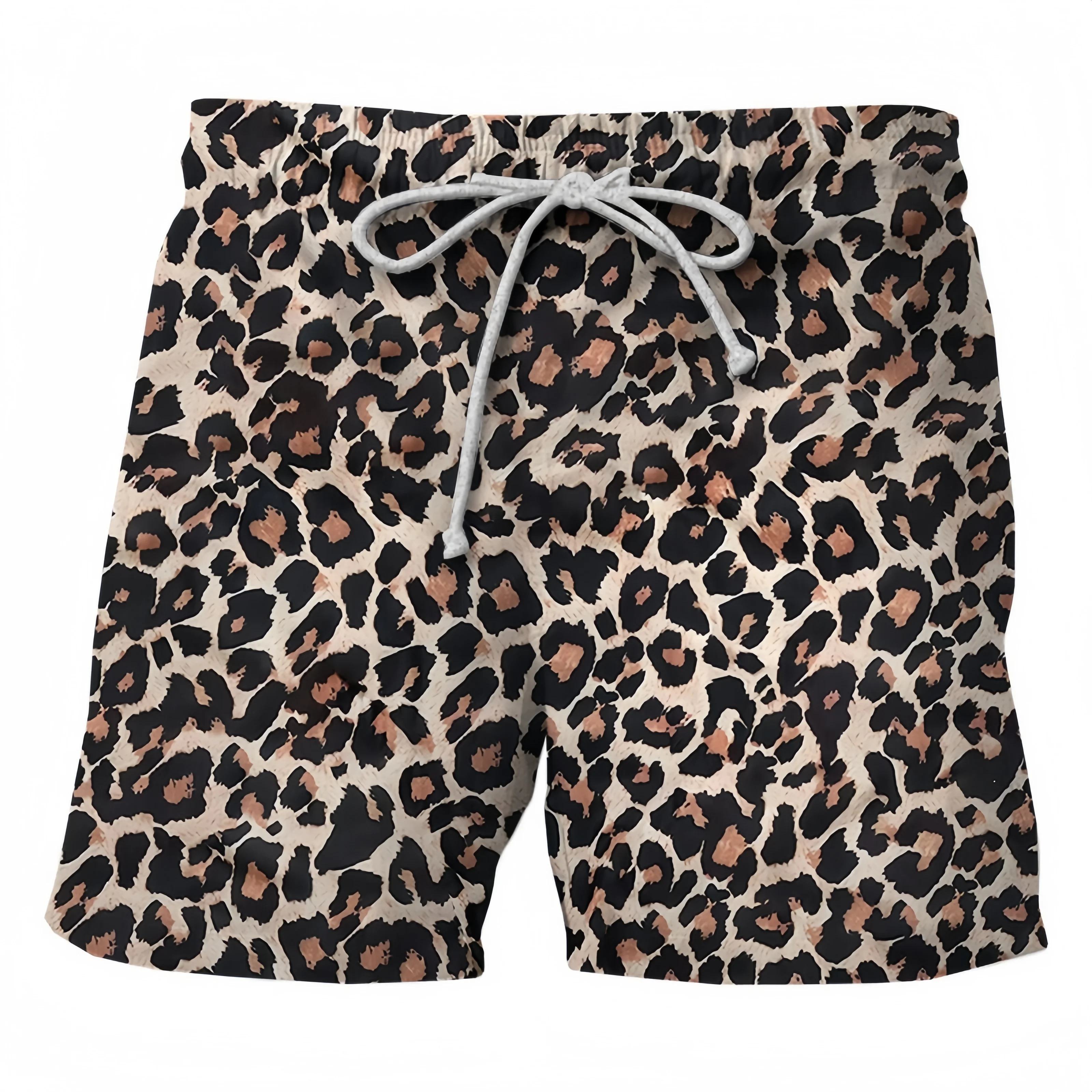 Hot Sale Men's Leopard Print Graphic Shorts Hawaii Style 3D Printed Shorts Drawstring Trunks Man Sweatpants Man Hawaii Shorts