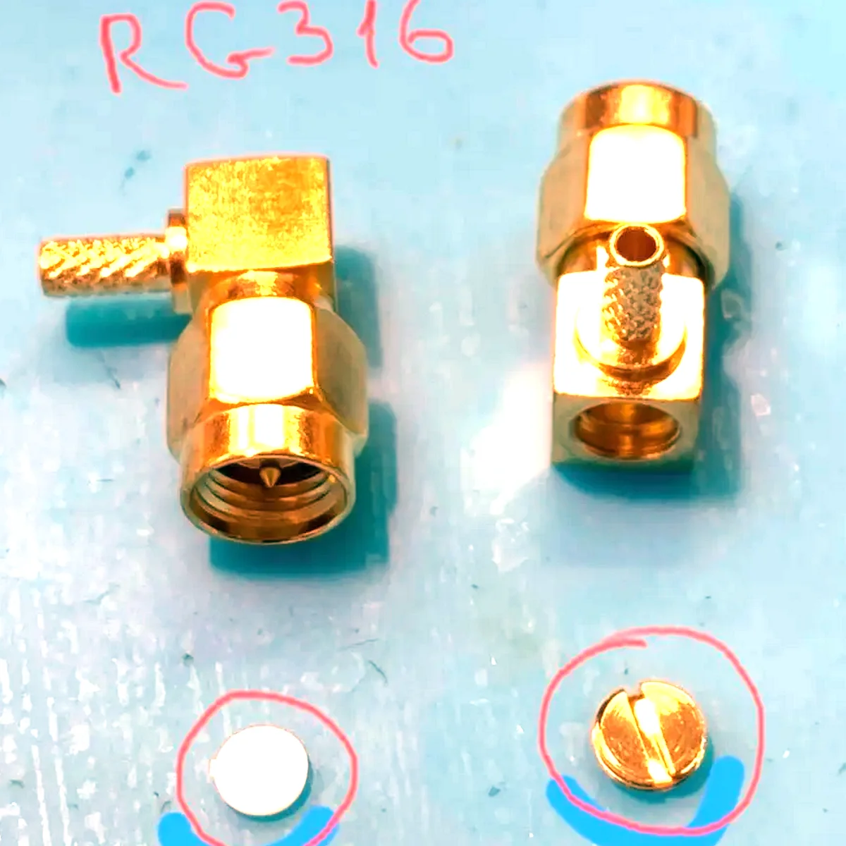 

300 шт. латунный аксессуар для штекера RF-SMA (не включает разъемы) обжимной RF-адаптер RG174 RG316 LMR100