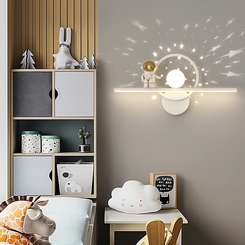 LED  Modern Astronaut Wall Lamp for Living Room Bedroom Wall Sconce Indoor Home Lighting Fixtures Decorative Lights Stars Shadow