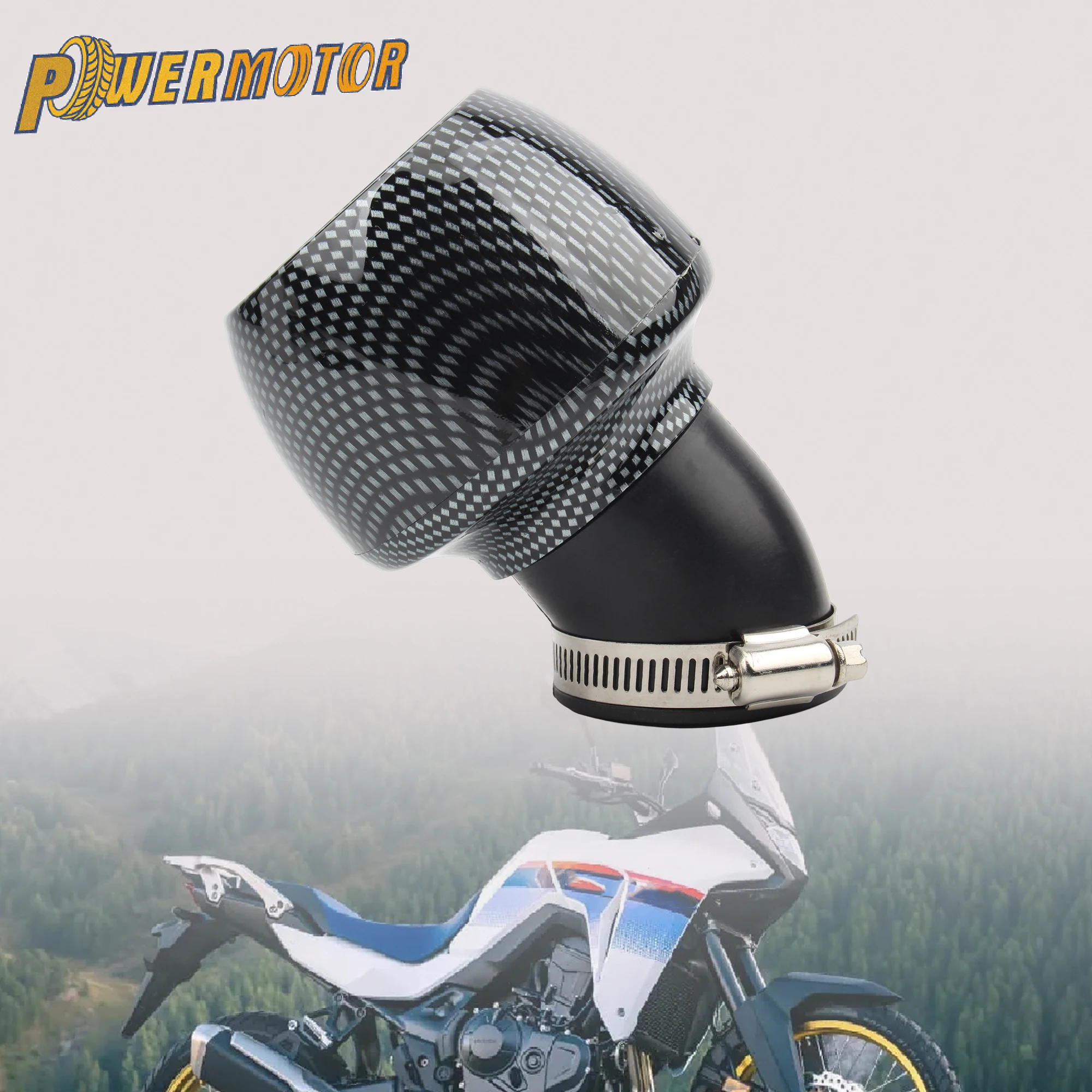 28MM 48MM 35MM 42MM One Size Fit Alle Carbon Faser Luftfilter für Honda Kawasaki Dirt Pit Bike Motorrad Yamaha Roller 70-200cc