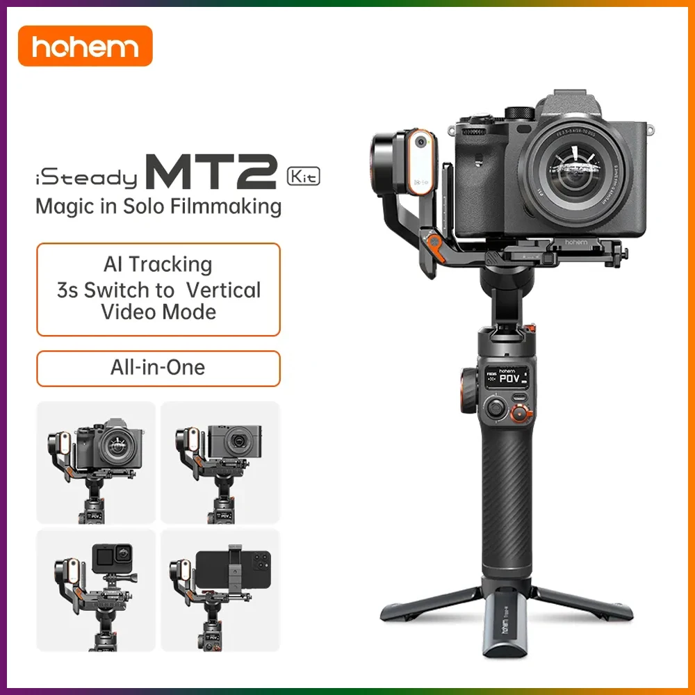 

Hohem iSteady M2T 3 Axis Gimbal for Mirrorless Camera Action Camre Smartphone, Stabilizer for Sony/Nikon/Canon