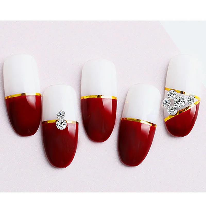 10 قطعة/الحزمة مسمار ملصق ذاتية اللصق الذهب والفضة الموضوع اضغط على الأظافر مع هلام البولندية الأظافر كاذبة نصائح الديكور ملصقات