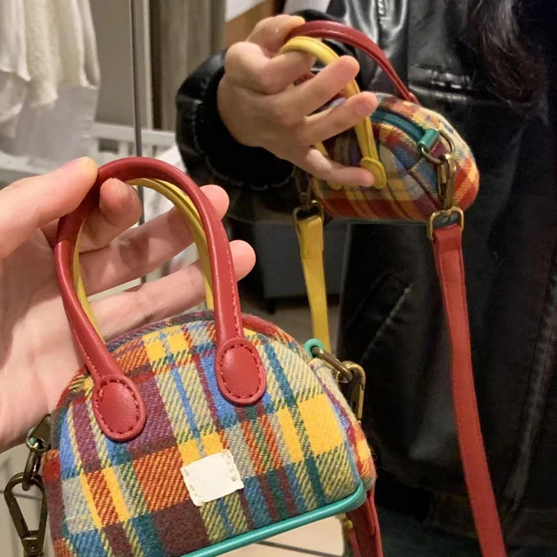 Advanced Classic Fashion Girl Handbag Vintage American Style Plaid Shoulder Bag New Luxury Designers Women Zipper Crossbody Bag