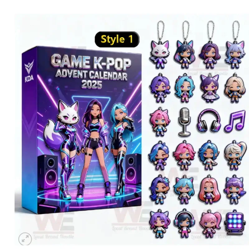Caja de calendario de Adviento KPop Demon Hunters 2Kawaii, llavero acrílico HUNTR X Rumi Mira Zoey Jinu, caja sorpresa para niños, juguete para regalo, 4 Uds.