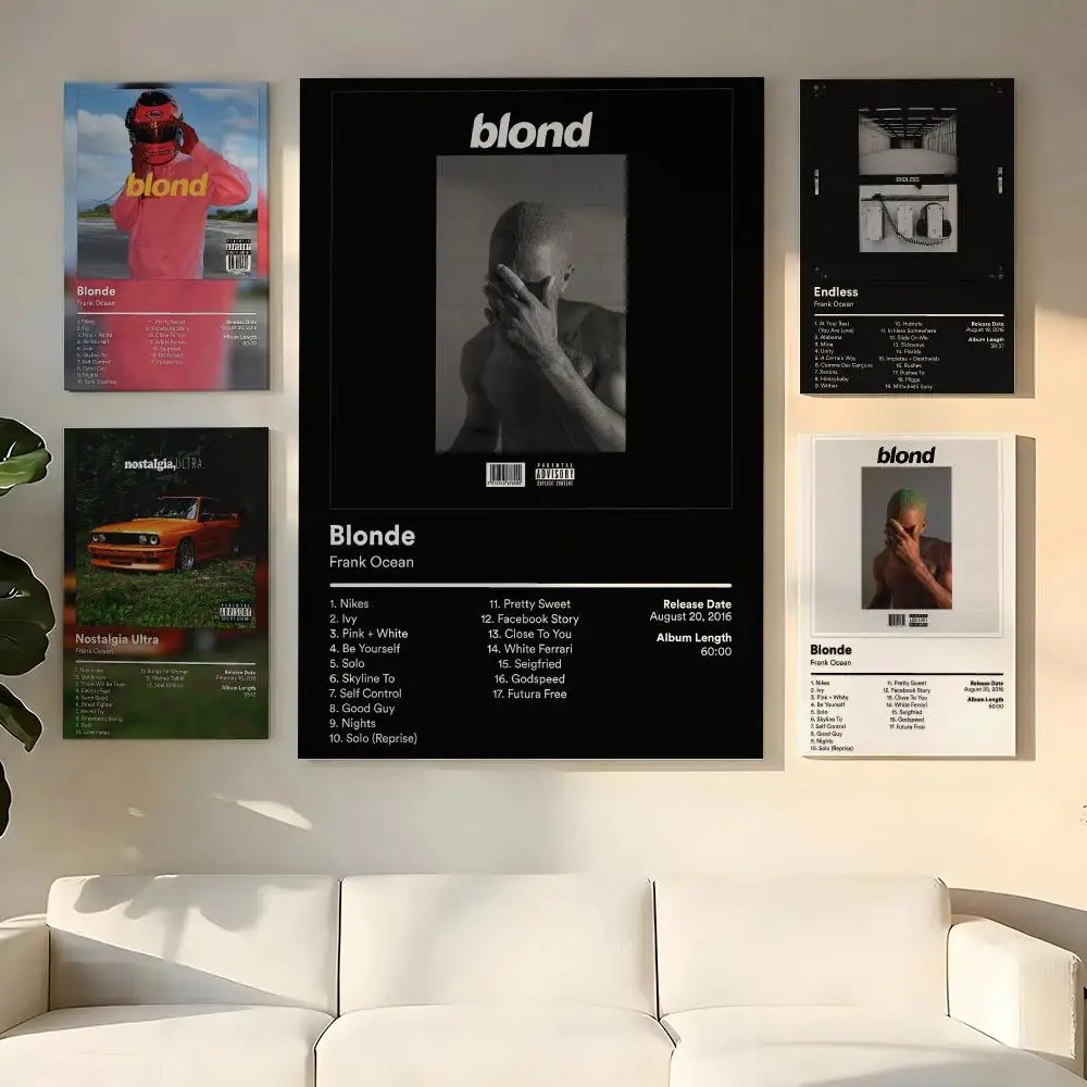 Rapper F-Frank Ocean Album Cover Painting Calligraphy Wooden Framed Canvas Poster Wall Art HD Waterproof Print Home Decor