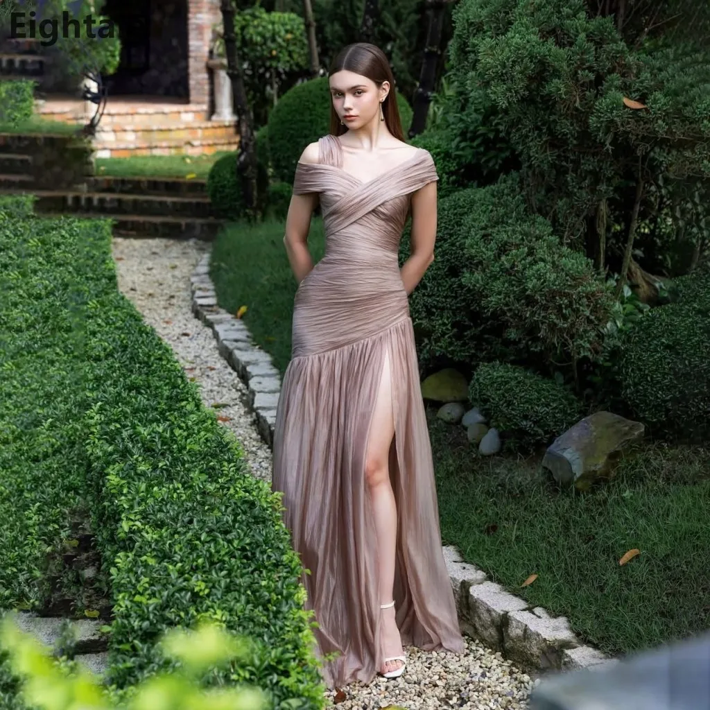 فستان سهرة طويل مكشوف الكتفين من Eightale 2025 من الشيفون الحريري لحفلات الزفاف الرسمية للحفلات الراقصة فستان حفلات دبي مخصص #4