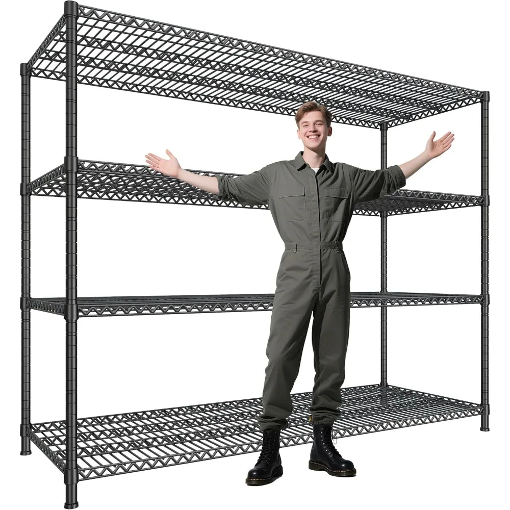 68,1"W Lagerregale 2500LBS Drahtregal, Garagenregal Heavy Duty, verstellbare Metallregale für Garage, Speisekammer