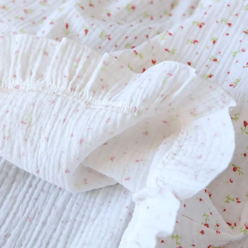 Женский пижамный комплект из 2 предметов, хлопковая одежда для сна на тонких бретельках, кавайная пижама с цветочным принтом, домашняя одежда, платье-комбинация для девочек