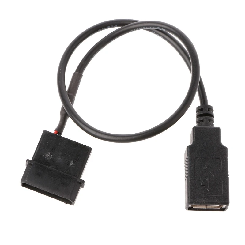 30cm PC Internal 5V 2-Pin IDE Molex To USB 2.0 Type A Female Power Adapter Cable