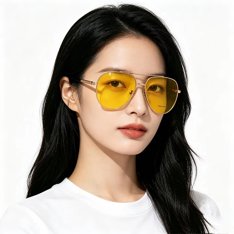 Luftfahrt Polarisierte Sonnenbrille Für Männer Frauen Mode Vintage Retro Nachtsicht Fahren Angeln Gelbe Sonnenbrille Goggle 2025 – Detail 2