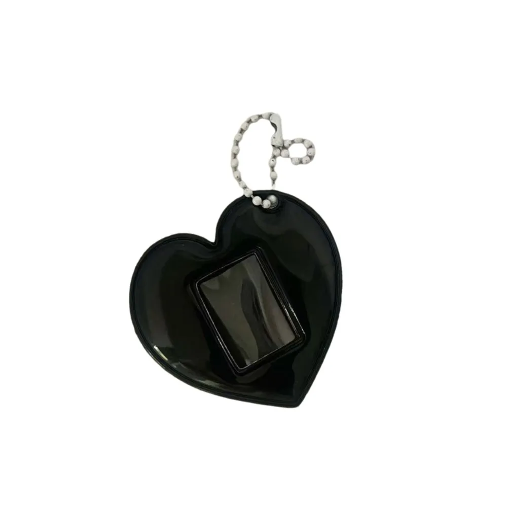 

Держатель для фото в форме сердца в стиле INS, 1 дюйм, милый дизайн, с брелоком-подвеской, брелок-держатель для фото из ПВХ, для девочек