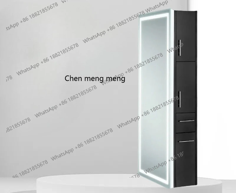 الفولاذ المقاوم للصدأ مزدوجة الوجهين مرآة الجدول صالون حلاقة الشعر متجر Led مزدوج الوجهين صالون الشعر مرآة الجدول صالون الشعر #1