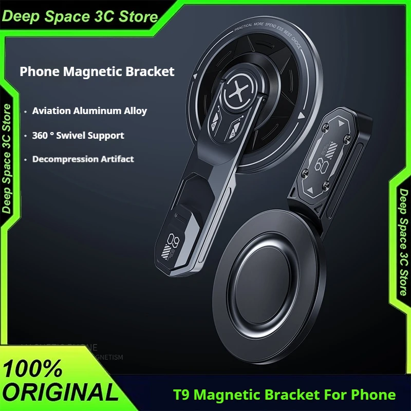 

T9 Magnetic Cell Phone Ring Holder Foldable 360° Rotation Vacuum Suction Cup For Magsafe iPhone 12-16 Series Phone Accessories