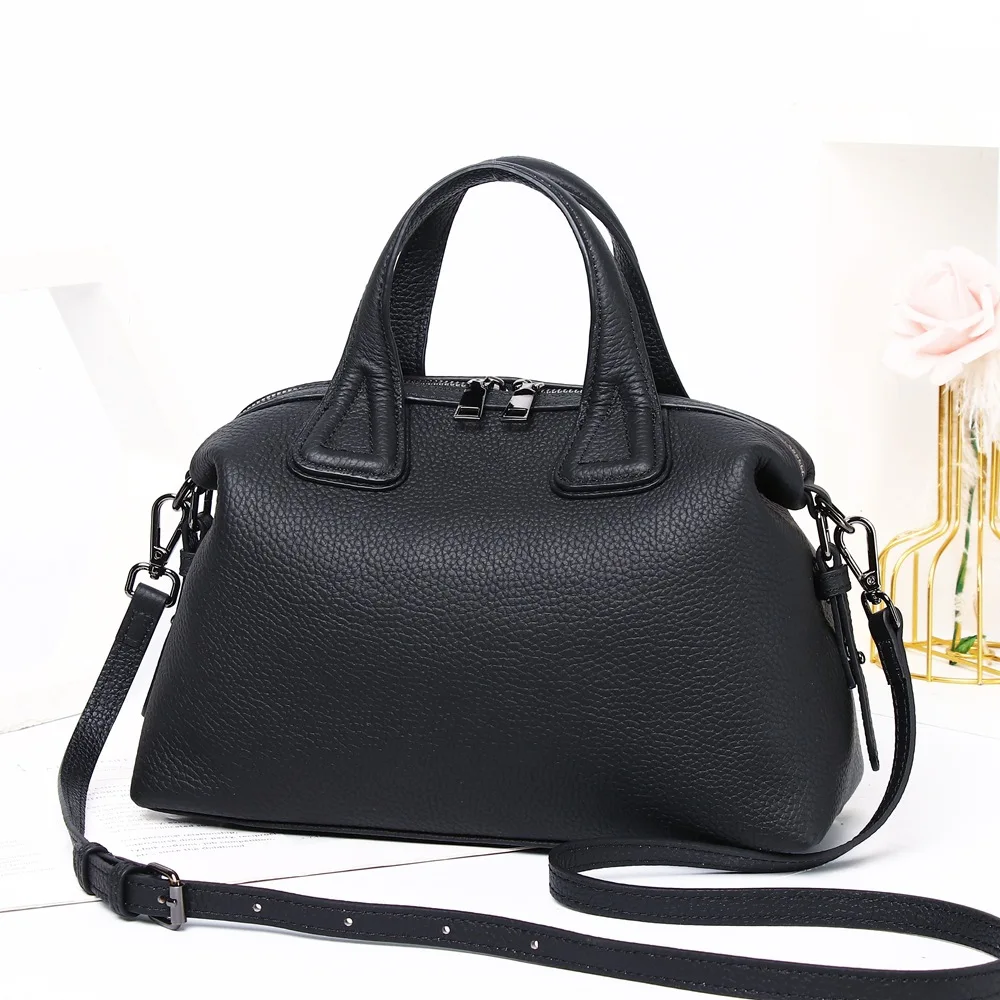 Imagem -05 - Nova Marca Famosa Designer de Moda Feminina Tote Bolsa de Couro Genuíno Hobos Grande Capacidade Ombro Crossbody Bolsas Preto