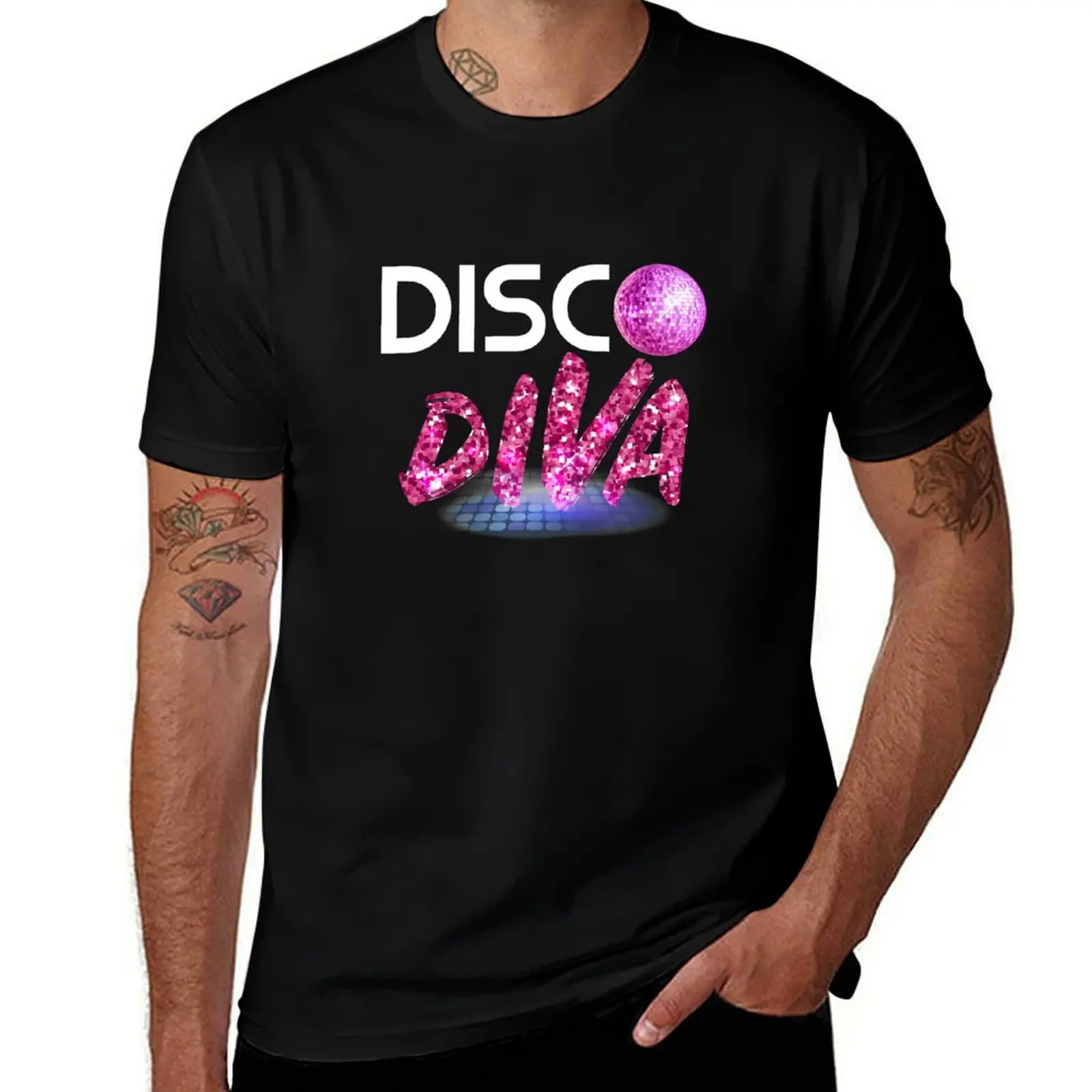 

Disco Diva Tee, Retro 70s product, Vintage 80s print T-Shirt Short sleeve tee Anime t-shirt mens t shirts pack