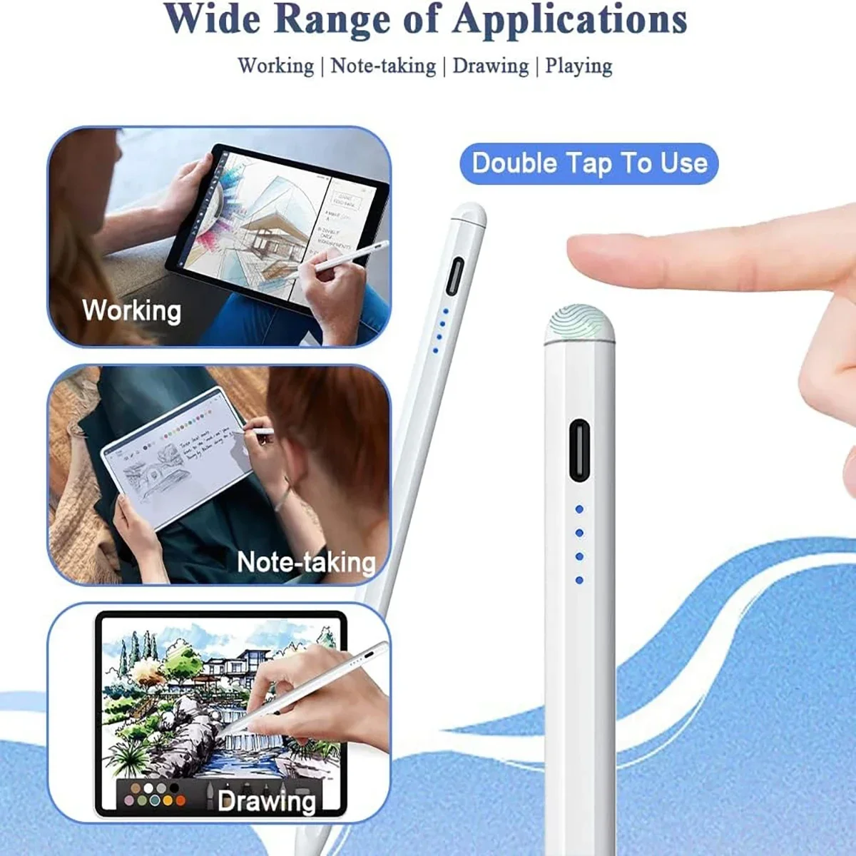 

Stylus Pen for Touch Screens, Disc Tip & Magnet Cap Styli Pencil Compatible with Apple iPad pro/iPad 6/7/8/9/iPhone/Samsung Gal