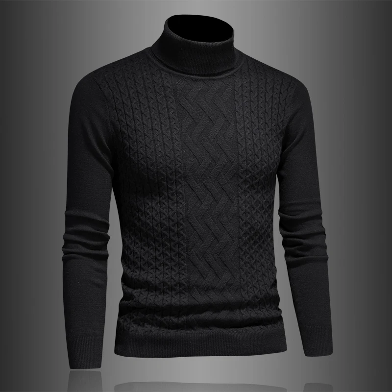 

Мужской модный утепленный свитер с высоким воротником из шерстяной смесовой пряжи, прямого кроя, с длинными рукавами, зимнее пальто