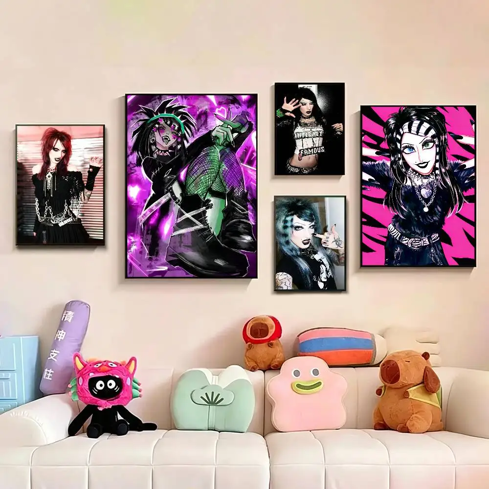 

6arelyhuman Poster Waterproof Wall Art Sticker For Bar Living Room Vintage Decor