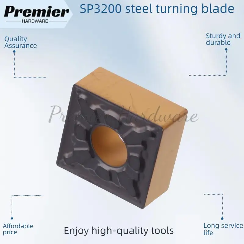 Противоударная и износостойкая двухцветная прорезная пластина. Токарная пластина из стали CNMG120404-AM SP3200.