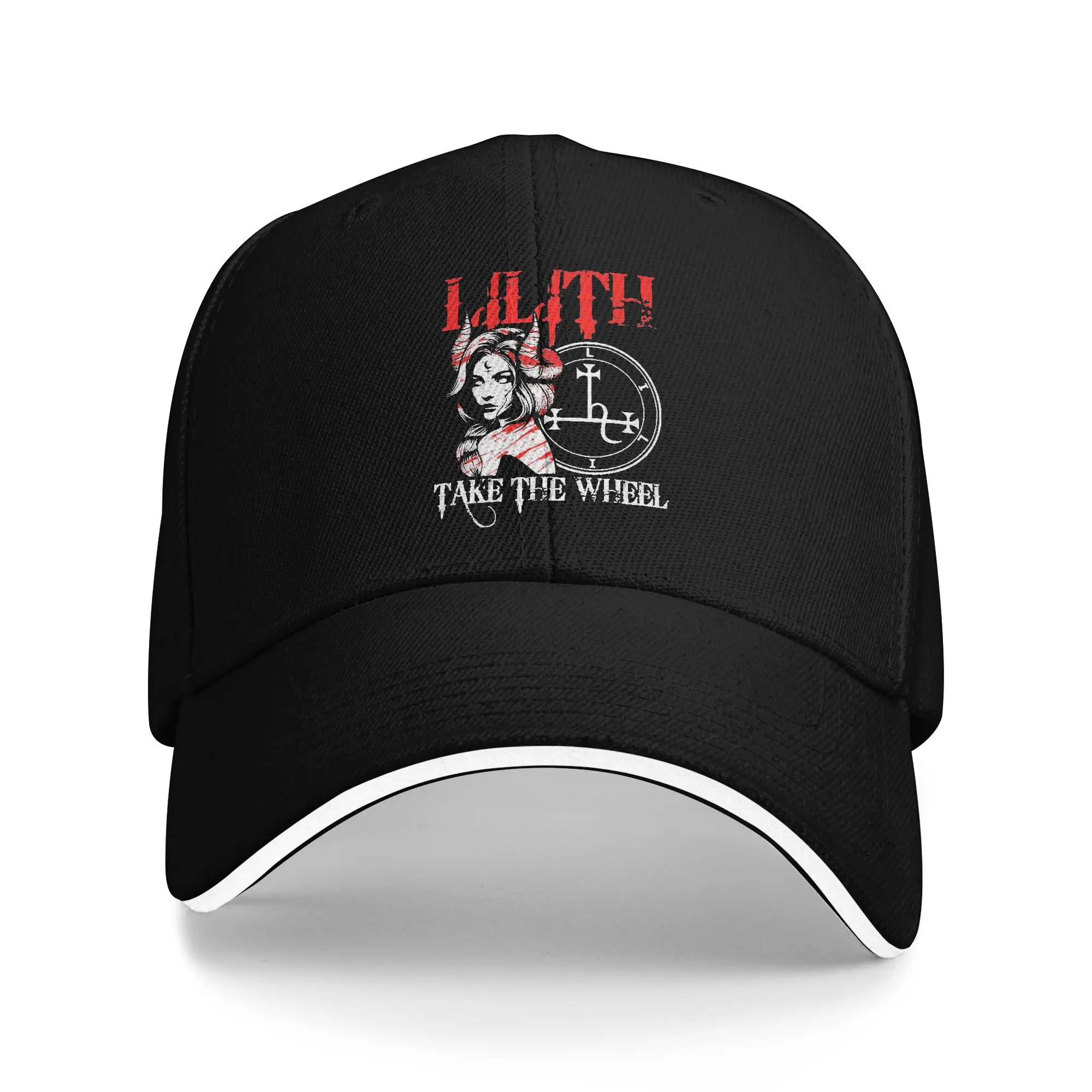 Lilith Take The Wheel Gothic Sandwich Baseball Cap Mythology Folklore Men Women Polyester Adjustable Headwear Travel Adult Hat