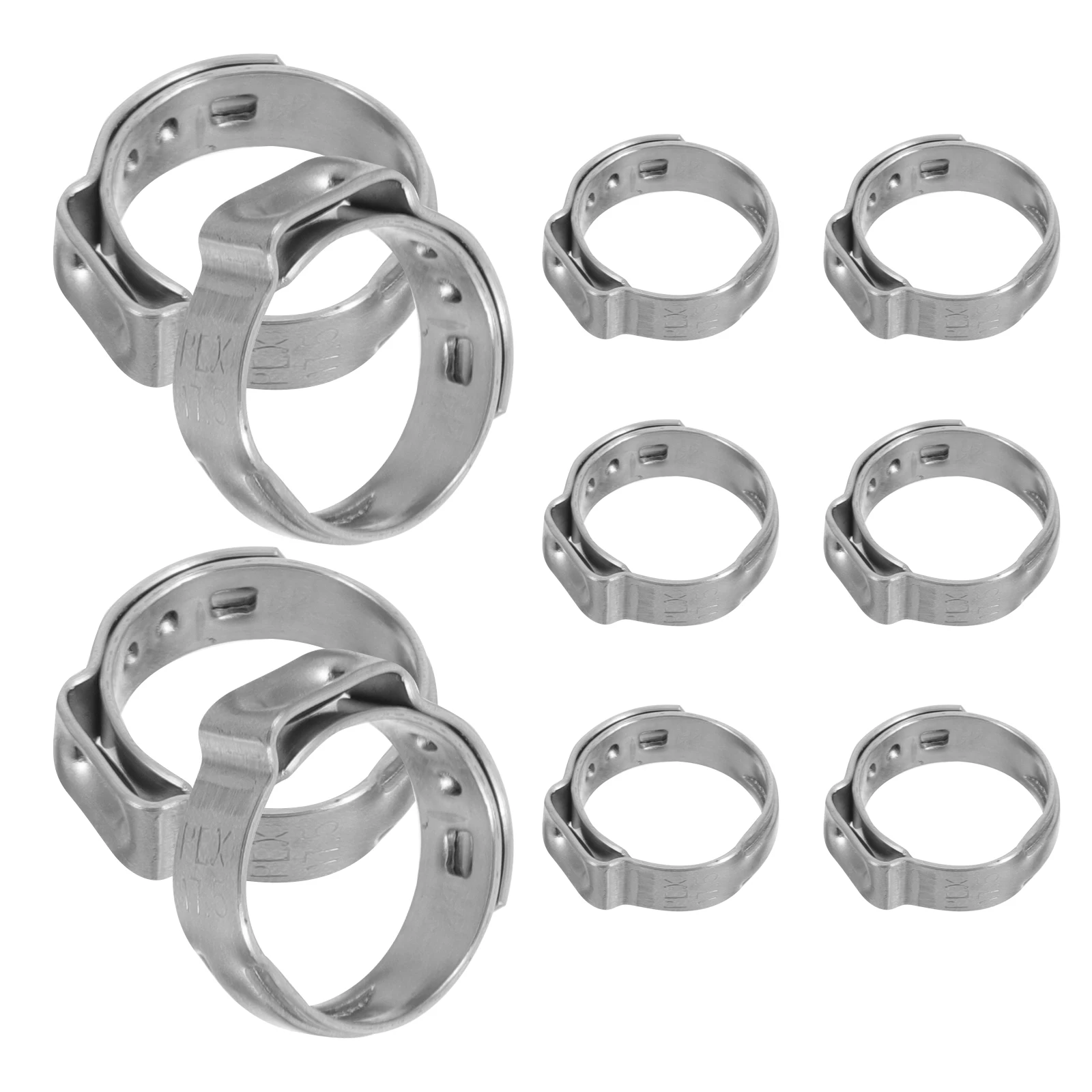 

10 Pcs Single Ear Clamp Stainless Steel Hose Dedicated Drive Clip Clamps for Gas