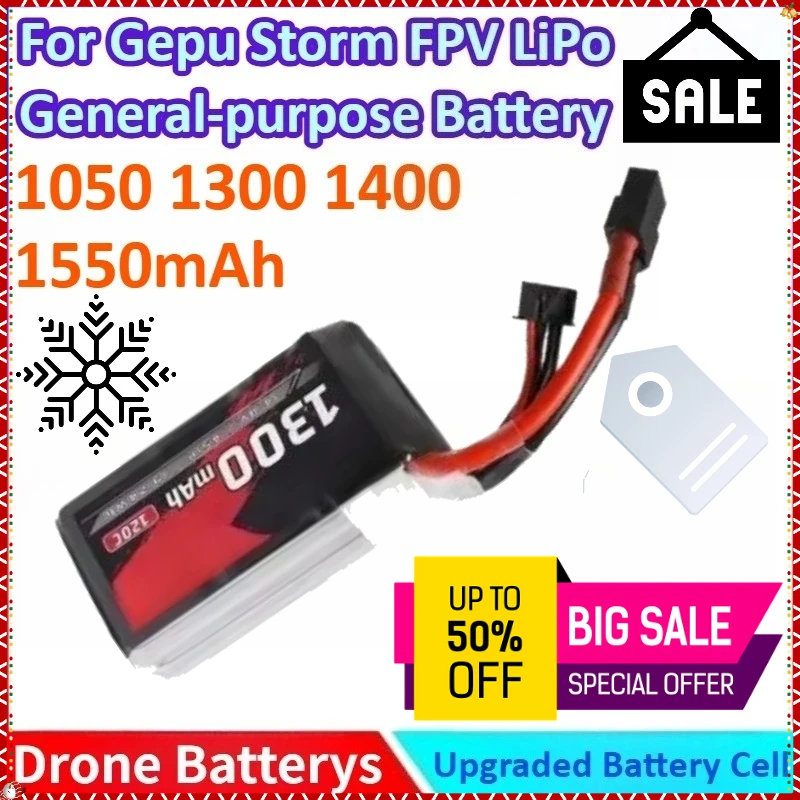 

New 4S/6S Modle 14.8V 1050/1300/1400/1550mAh for Gepu Storm FPV LiPo Battery - High Rate RC Model Battery with Large Capacity