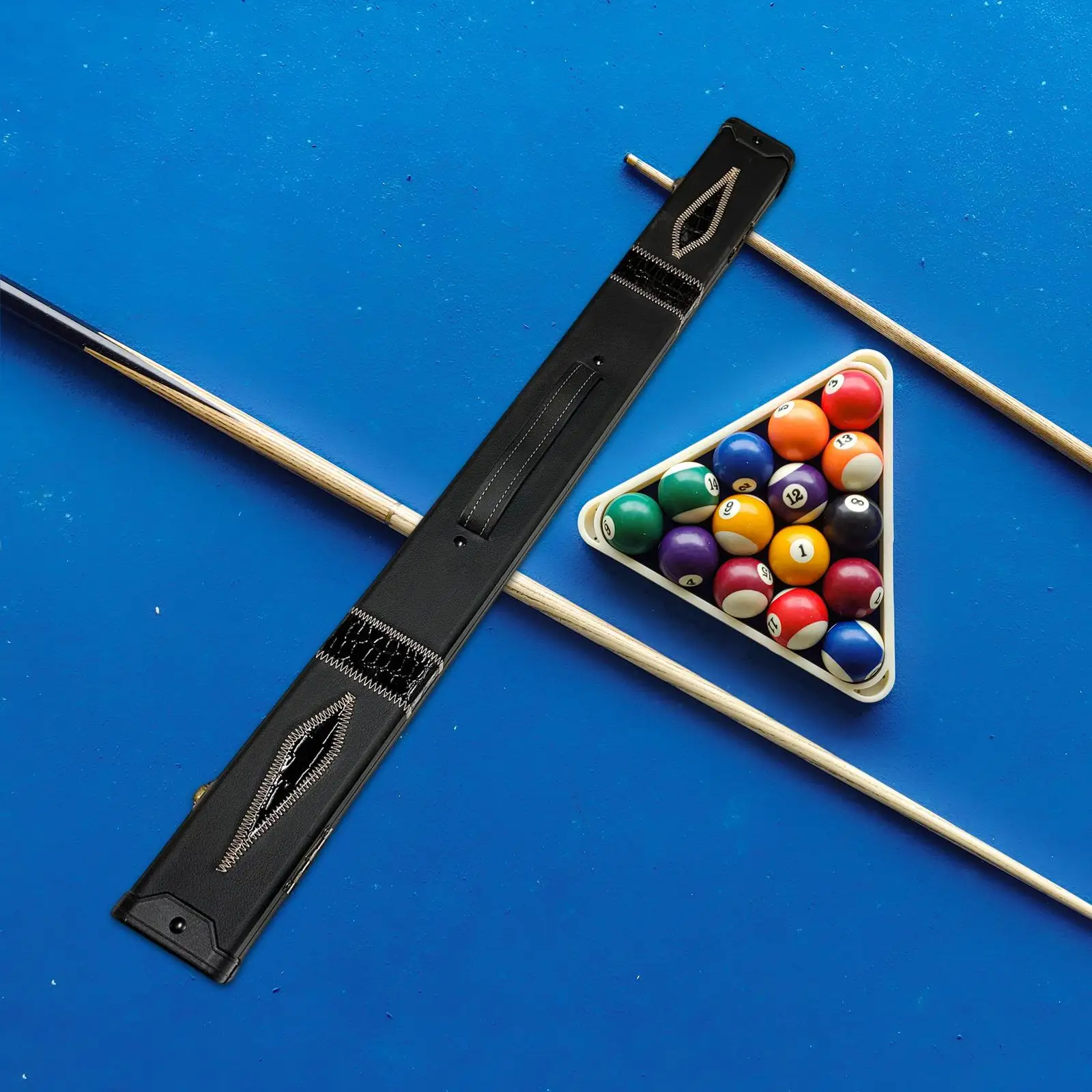 Pool Cue Stick Box PU Leather Dustproof Carrying Case for Billiards Table Cue Accessories
