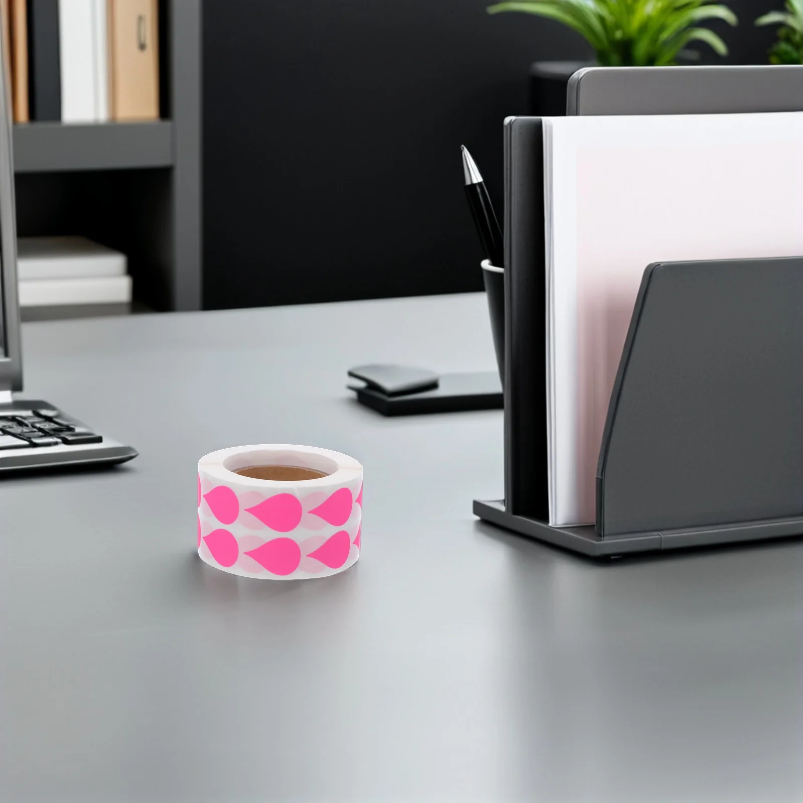 2 لفات من ملصقات الدمعة الفلورية ملصقات لاصقة فارغة لحاويات تخزين المواد الغذائية في المطبخ منظمة مكتبة الفصول الدراسية