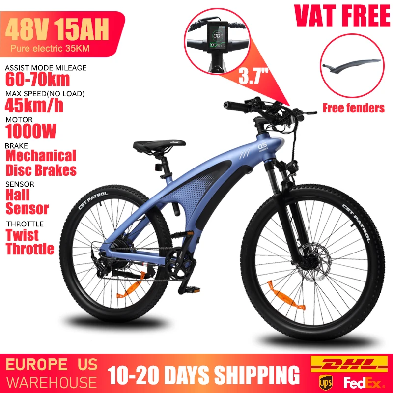 HUANCI Q5 Electric Bike for Adults Mountain Tire E Bike 48V 20Ah Battery Electric Bicycle for Commuting Long Range image 6