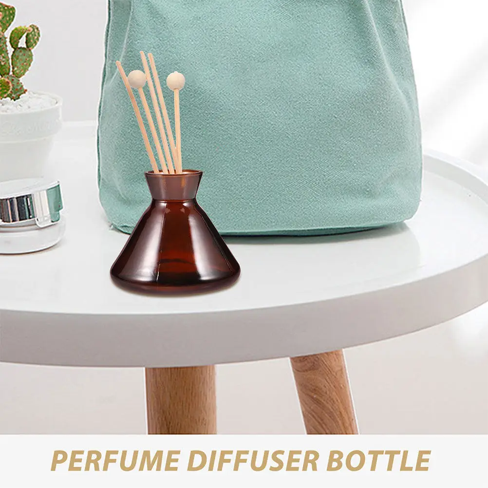 2Pcs 220Ml Refillable Trumpet Shape Glass Aromatherapy Bottle Clear Diffuser Jar for Essential Oils Bathroom Scent Decor