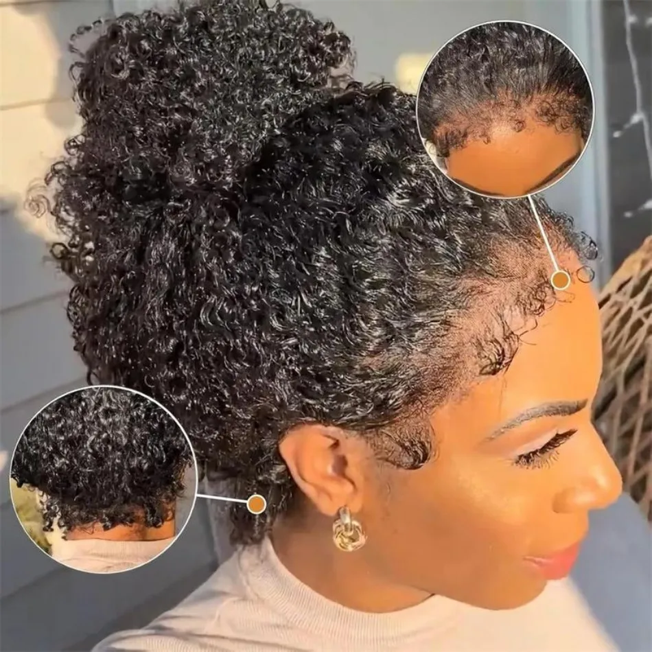360 Full Lace Wig Deep Water Wave 13X4 Hd Frontal Wig Curly Human Hair Wigs Brazilian 40 In Lace Front Wig 200 Density Brazilian