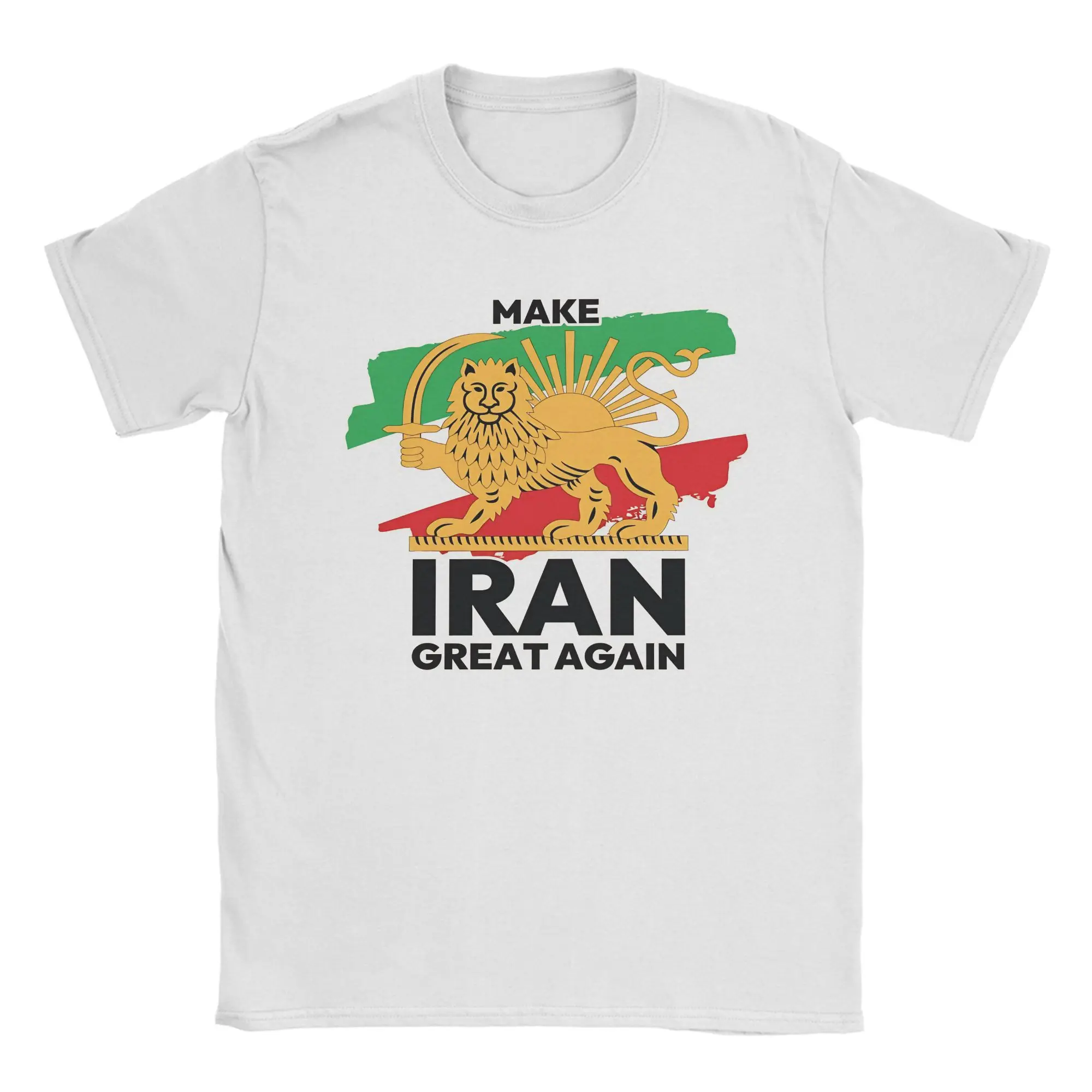 Man T-Shirt Make Iran Great Again Iranian  T Shirts Popular  Summer Tee Shirt Y2K Basic Casual 100% Cotton Tops Gift