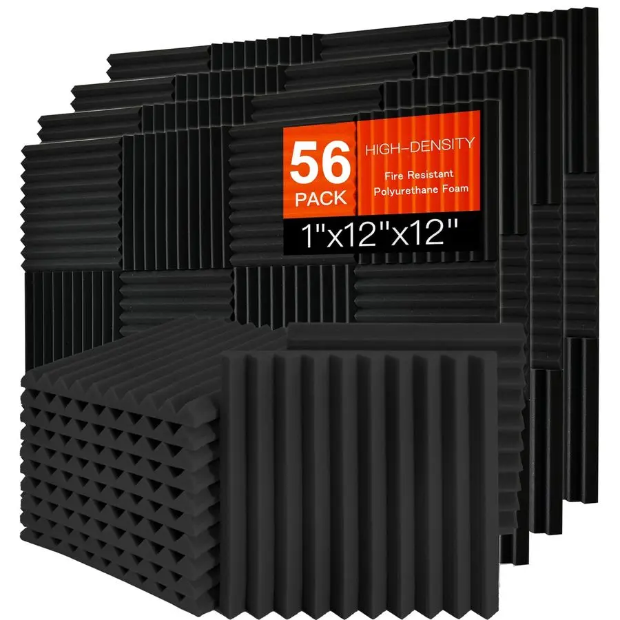 

Набор акустических панелей из звукопоглощающей пены, 1 x 12x12, огнестойкие, для стен, шумопоглощающие, звукопоглощающие.