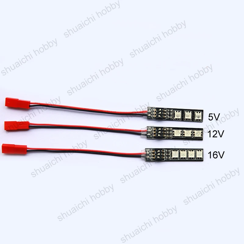 1PCS 5V 12V 16V Seven Color Switching Light Board LED Light Strip RGB5050 Lamp Beads Onboard Dial Switch Control for RC Airplane